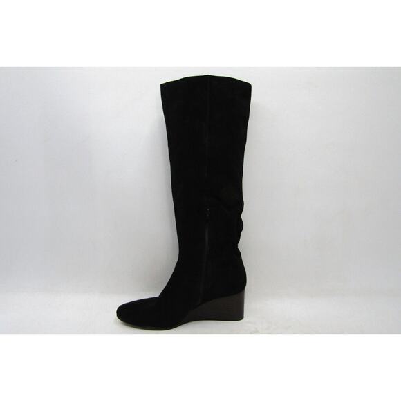Sole Society Womens Size 6.5 M Black Suede Knee High Wedge Fashion Boots - Picture 2 of 11